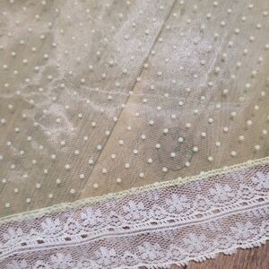 Vtg Mint Green Polka Dot Lace Doilie